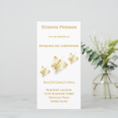 Gold Wedding Program Butterflies Design (Staand voorkant)