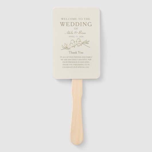 Gold Wedding-programma Handwaaier (Voorkant)