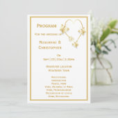 Gold Wedding programma Vlinders Hart Programmakaart (Staand voorkant)