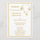 Gold Wedding programma Vlinders Hart Programmakaart (Voorkant)