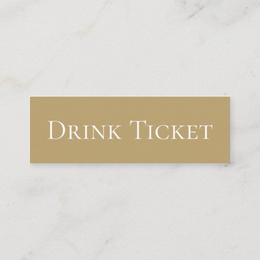 Gold Wedding Receptie Drinken Ticket (Achterkant)