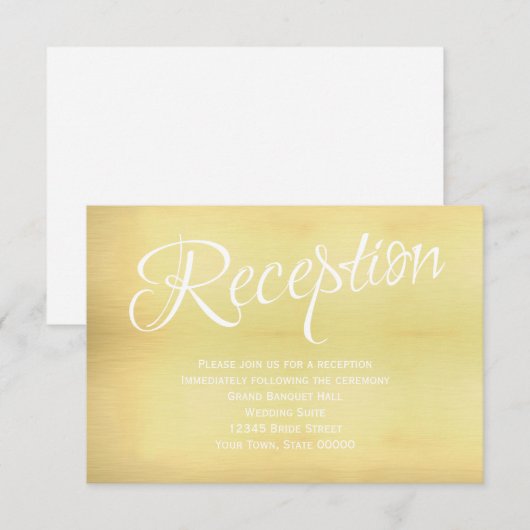 Gold Wedding Reception Info Kaart (Voorkant / Achterkant)