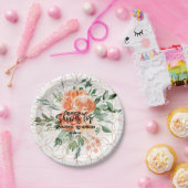 Gold Wedding Ring Pattern met Oranje Rozen Papieren Bordje (Feest)