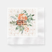 Gold Wedding Ring Pattern met Oranje Rozen Servet (Voorkant)