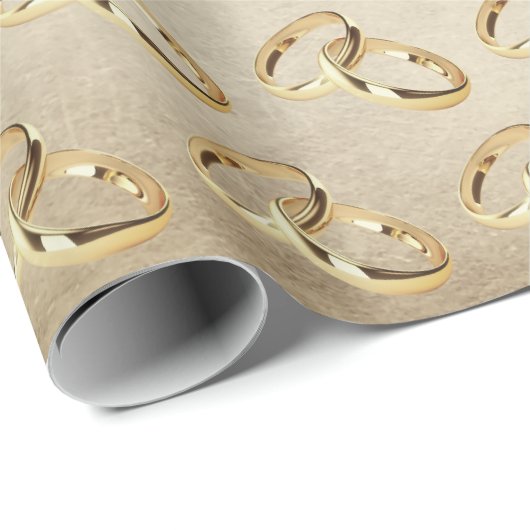 Gold Wedding Rings Cadeaupapier (Rol Hoek)