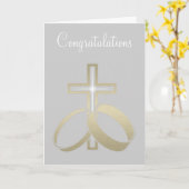 Gold Wedding Rings en Cross Gifts Kaart (Gele Bloem)