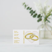 Gold Wedding Rings Heart | Weddenschap Planner Bri Visitekaartje (Staand voorkant)