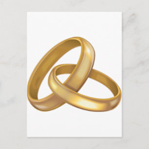Gold Wedding Rings Intertwind Briefkaart