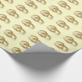Gold Wedding Rings Marriage of Jubileum Gift Cadeaupapier (Hoek)
