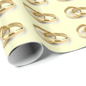 Gold Wedding Rings Marriage of Jubileum Gift Cadeaupapier (Rol Hoek)