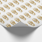 Gold Wedding Rings Marriage of Jubileum Gift Cadeaupapier (Hoek)