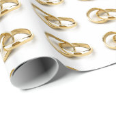 Gold Wedding Rings Marriage of Jubileum Gift Cadeaupapier (Rol Hoek)