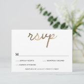 Gold Wedding RSVP-kaart Kaart (Staand voorkant)