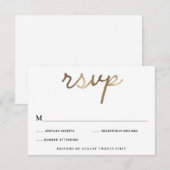 Gold Wedding RSVP-kaart Kaart (Voorkant / Achterkant)