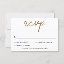Gold Wedding RSVP-kaart