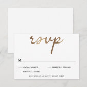 Gold Wedding RSVP-kaart Kaart (Voorkant / Achterkant)