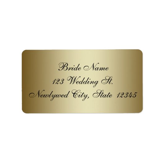 Gold Wedding RSVP Return Address Labels (Voorkant)