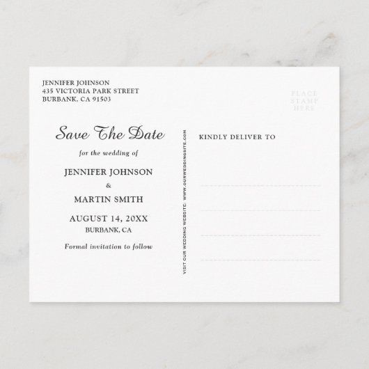 Gold Wedding Save the Date Briefkaarten (Achterkant)