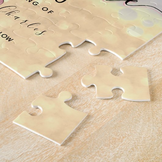 Gold Wedding Save the Date Invitation Legpuzzel (Zijkant)