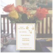 Gold Wedding Save the Date Uitnodiging Vlinders