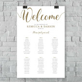 Gold Wedding Seating Chart 24x36 Poster