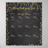 Gold Wedding Seating Chart Poster (Voorkant)