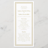Gold Wedding Service Ceremony Minimalist Elegant P Programmakaart (Voorkant)