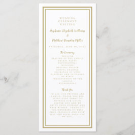 Gold Wedding Service Ceremony Minimalist Elegant P Programmakaart