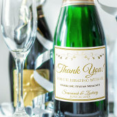 Gold Wedding Sparkling Wine Bottle Label Thank You Sparkling Wijnetiket