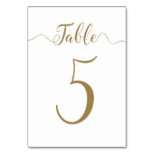 Gold Wedding Table Number 5 Kaart (Voorkant)