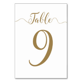 Gold Wedding Table Number 9 van 30 Kaart