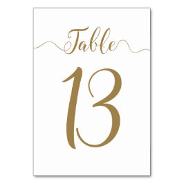Gold Wedding Table Numbers 13 Kaart