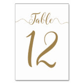 Gold Wedding Table Numbers Tabel 12 Kaart (Voorkant)