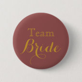 Gold Wedding Team Bride Ronde Button 5,7 Cm (Voorkant)