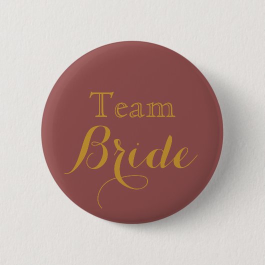 Gold Wedding Team Bride Ronde Button 5,7 Cm (Voorkant)