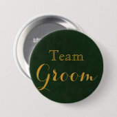 Gold Wedding Team Groom Ronde Button 7,6 Cm (Voorkant /achterkant)