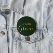 Gold Wedding Team Groom Ronde Button 7,6 Cm (In situ)