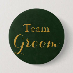 Gold Wedding Team Groom Ronde Button 7,6 Cm