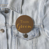 Gold Wedding Team Groom Ronde Button 7,6 Cm (In situ)