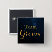 Gold Wedding Team Groom Vierkante Button 5,1 Cm (Voorkant /achterkant)