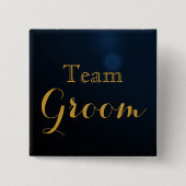 Gold Wedding Team Groom Vierkante Button 5,1 Cm (Voorkant)