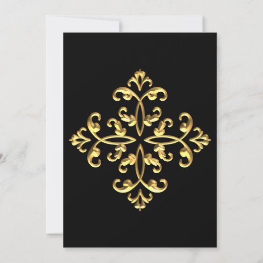 Gold Wedding Uitnodiging (Achterkant)