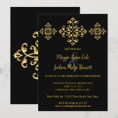 Gold Wedding Uitnodiging (Voorkant / Achterkant)