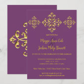 Gold Wedding Uitnodiging (Voorkant / Achterkant)