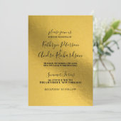 Gold Wedding Uitnodiging (Staand voorkant)