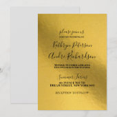 Gold Wedding Uitnodiging (Voorkant / Achterkant)