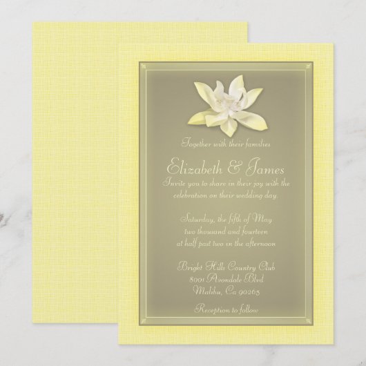 Gold Wedding-uitnodigingen Kaart (Voorkant / Achterkant)