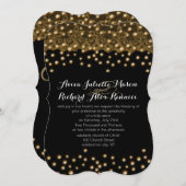 Gold Wedding-uitnodigingen Kaart (Voorkant / Achterkant)