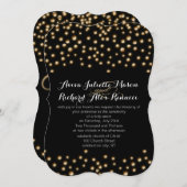 Gold Wedding-uitnodigingen Kaart (Voorkant / Achterkant)