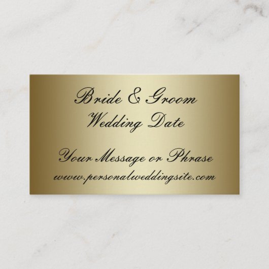 Gold Wedding Website Invoegen Kaart voor Uitnodigi (Voorkant)